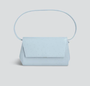 Ostrich-Embossed Convertible Shoulder Bag