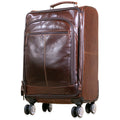 Premium Leather Spinner Carry-On Luggage