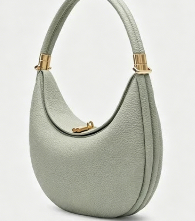 Fashionable And Changeable Cowhide Moon Bag