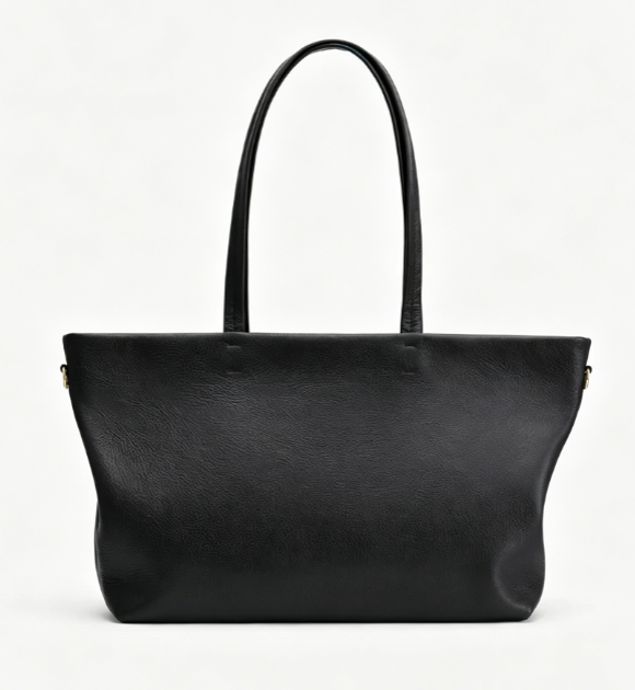 Spacious Pebbled Leather Work Tote
