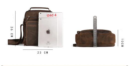 Vintage Leather Multi-Pocket Crossbody Bag for Everyday Carry
