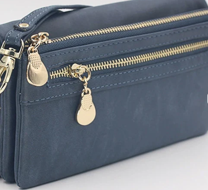 Multi-Compartment Wristlet Wallet Clutch