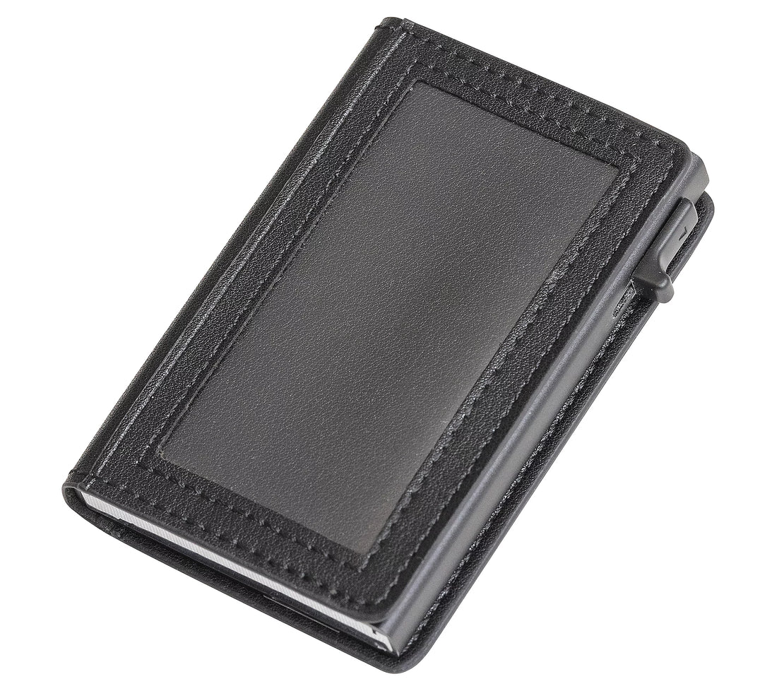 Slim RFID-Blocking Leather Card Holder Wallet