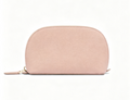 Sleek Leather Half-Moon Cosmetic Pouch