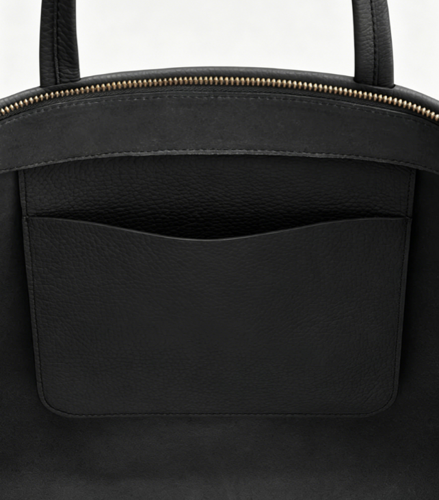 Spacious Pebbled Leather Work Tote
